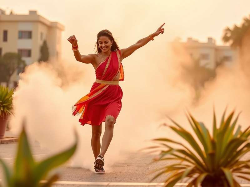 Sasaram Elite Stride gameplay screenshot showing the intuitive swipe controls and various obstacles